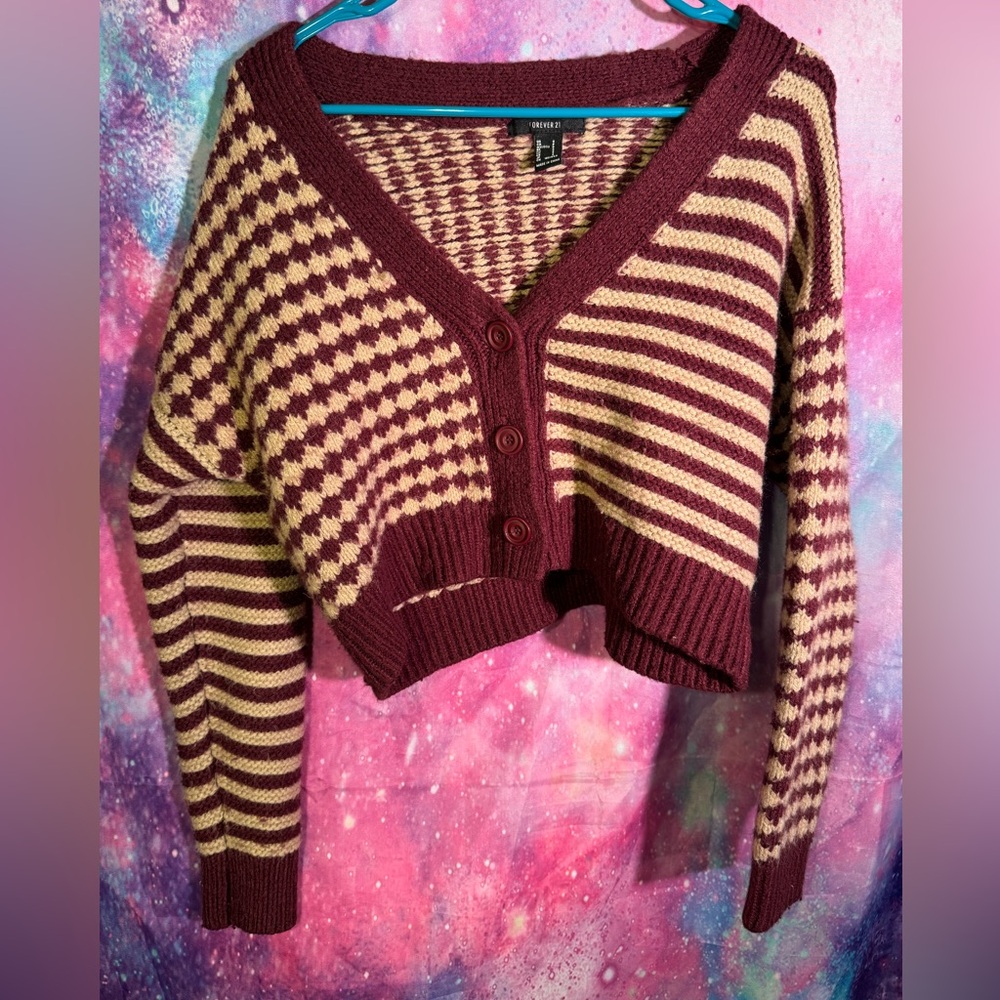 Forever 21 Brown and Beige Cardigan